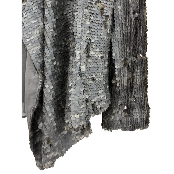 NWT Free People Draped Silver Gray Sequin Jacket | Mob Wife Glam Boho Streetwear - Picture 5 of 16